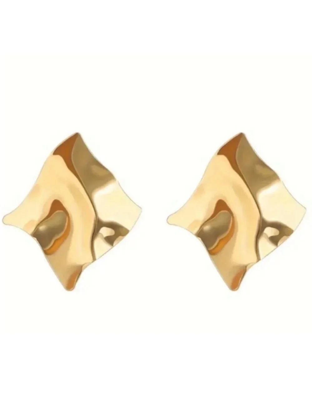New! Anthropologie Shashi Gold Wave Statement Earrings (1015) NWOT
